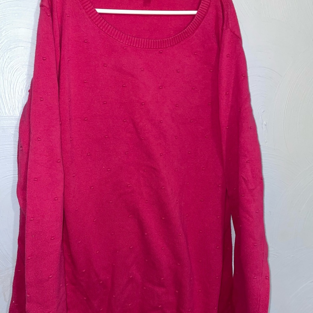 *2 for 12* Pink Talbots Scoop Neck Sweater w/Swiss Dot Detail Size M